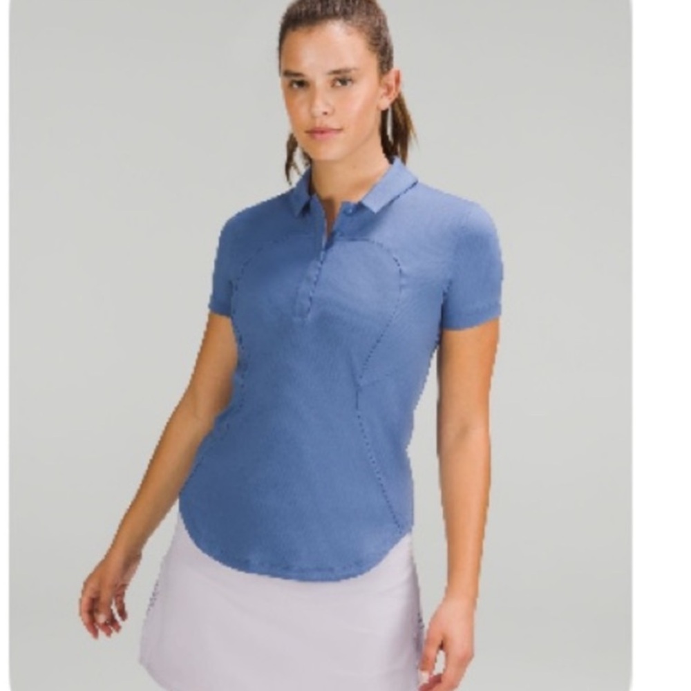 NWT Lululemon Women’s Quick Drying Short Sleeve Polo Blue Size 18.